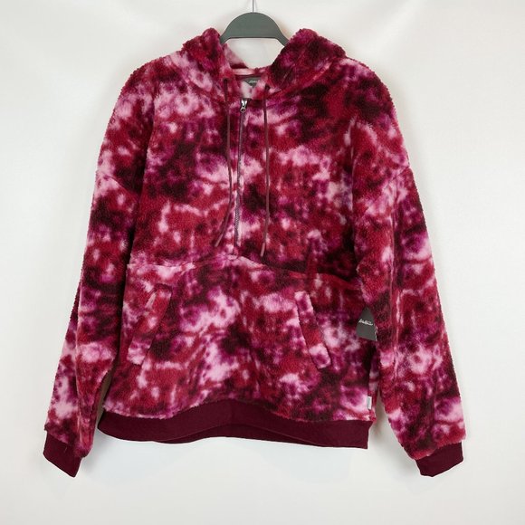 Eddie Bauer We Wander Fleece 1/2-Zip Hoodie Desert Pink L - Picture 1 of 9